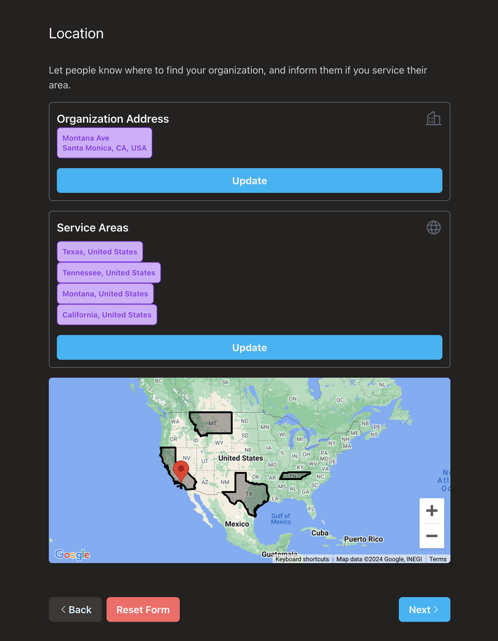 The geojson form build